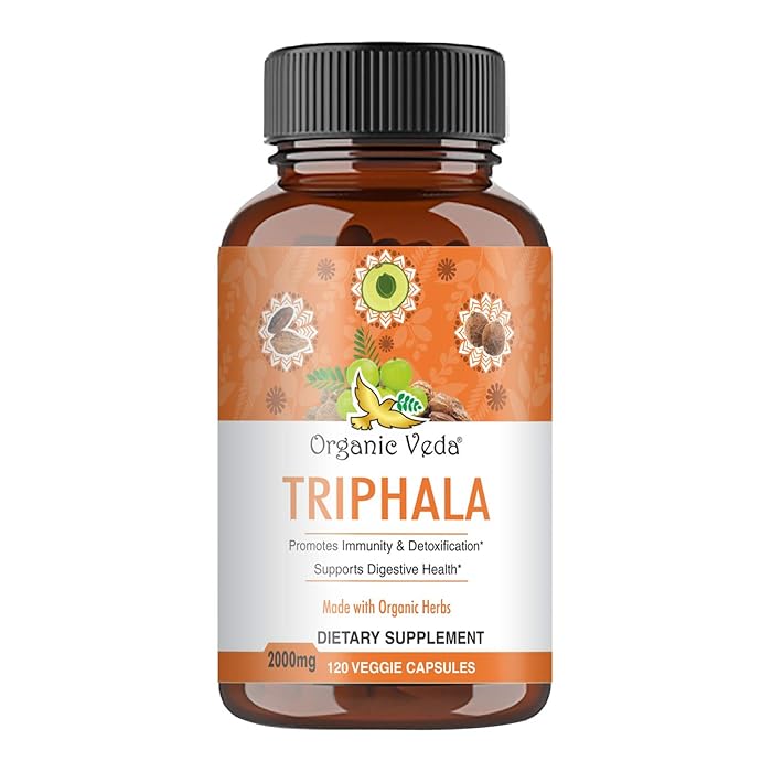 Buy Organic Veda Triphala Capsules, 2000mg Premium Ayurvedic Herbal