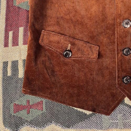 Men’s Vintage Corduroy Vest Slim Fit Casual Business Sleeveless Jackets Western Cowboy Waistcoat4