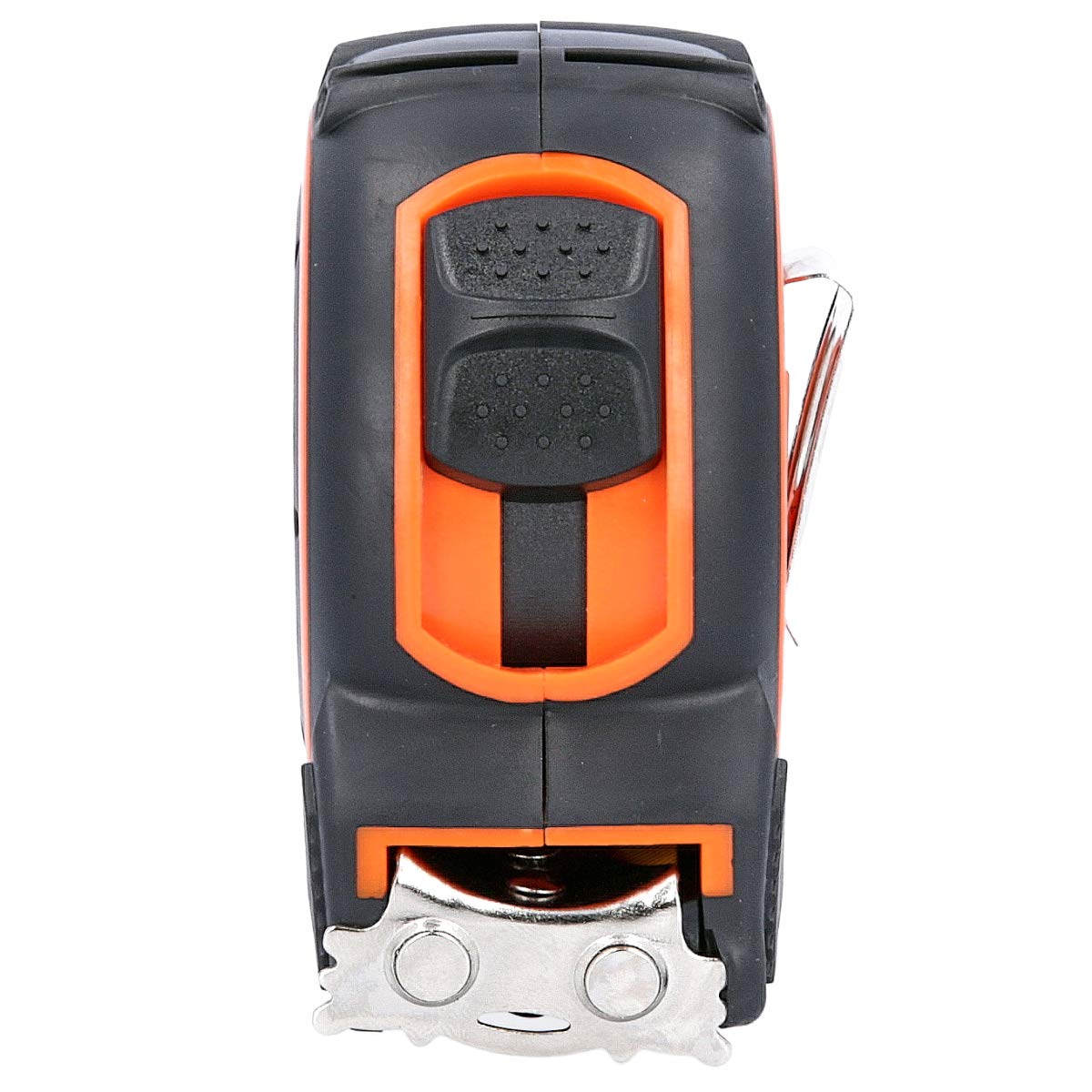 Wellcut Mètre ruban professionnel rétractable - Mètre ruban magnétique - 5 m - 25 mm de large - Système Multifix - Clip de ceinture en métal - Noir/orange