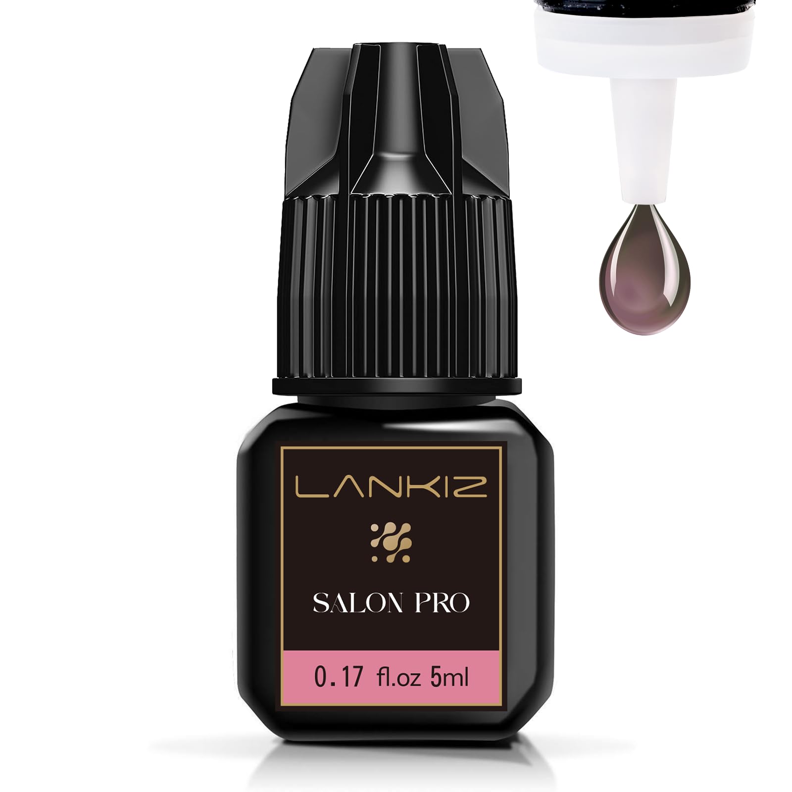 LANKIZEyelash Glue - Brown, Semi-Permanent, 0.5-1s Setting Time, 7 Week Retention