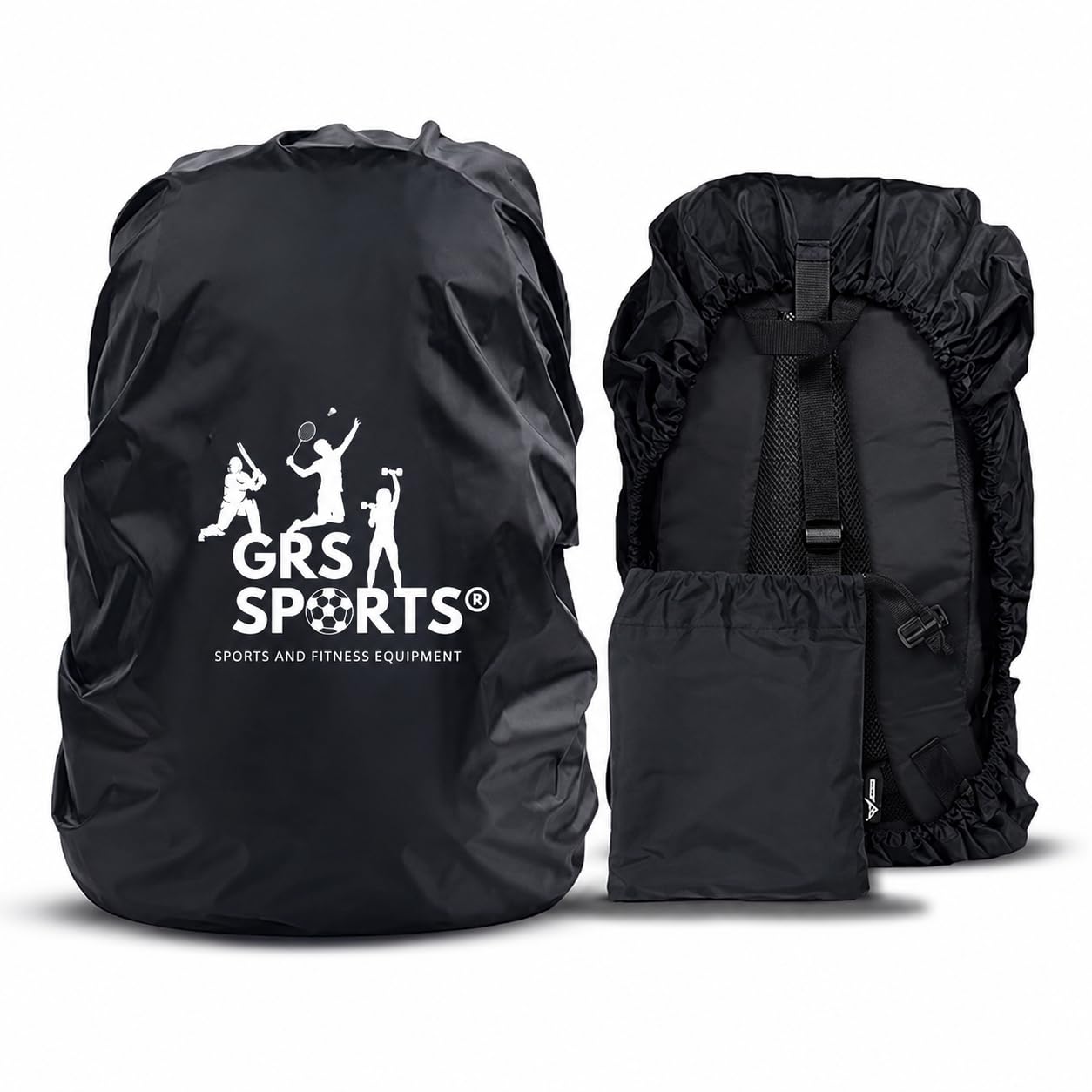 grs 100% Rain & Dust Proof Backpack Rain Cover for Standard Backpacks up to 40L | Blue | Waterproof Bag Protector with Storage Pouch | Elastic Fit for School, College, Travel, Trekking, Hiking & Camping-picture-22