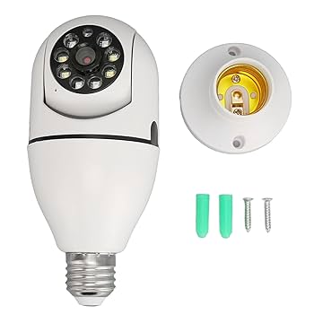Light Bulb Security Camera Wireless, [6MP Dual Lens