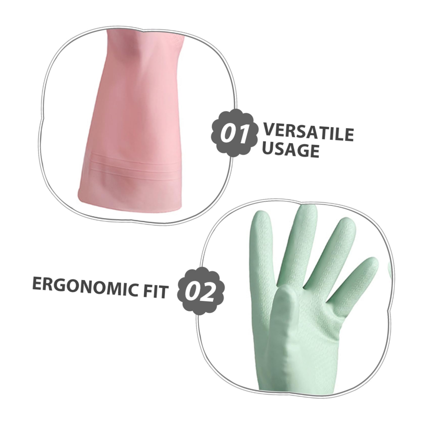 Yardwe 6paia Guanti da Cucina in PVC Impermeabili e Riutilizzabili Pervare i Piatti Presa Antiscivolo Adatti per Pulizia Domestica Faccende Quotidiane