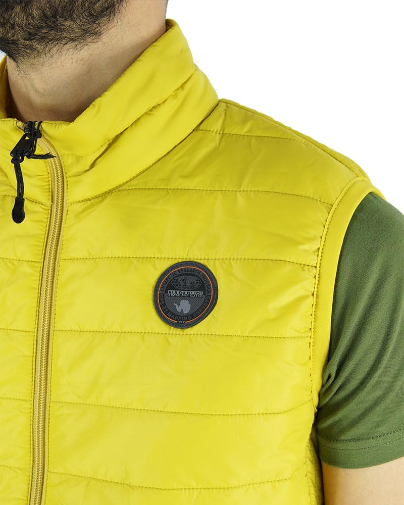 NAPAPIJRI giacca smanicato giubbino giubbotto bomber Uomo Giallo ACALMAR VEST 4 (IT, Testo, S, Regular, Regular)