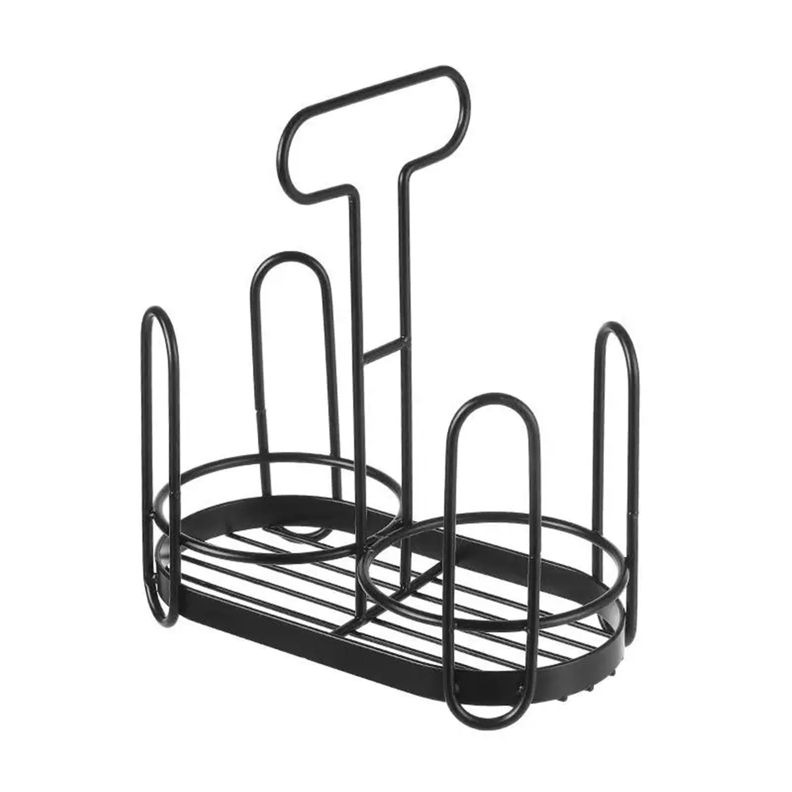 Ikfgtjre Black Paper Cup Holder Paper Cup Holder, Rack Iron Art Dispenser,Multifunctional Coffee And Milk Tea Storage For The Kitchen(Black)