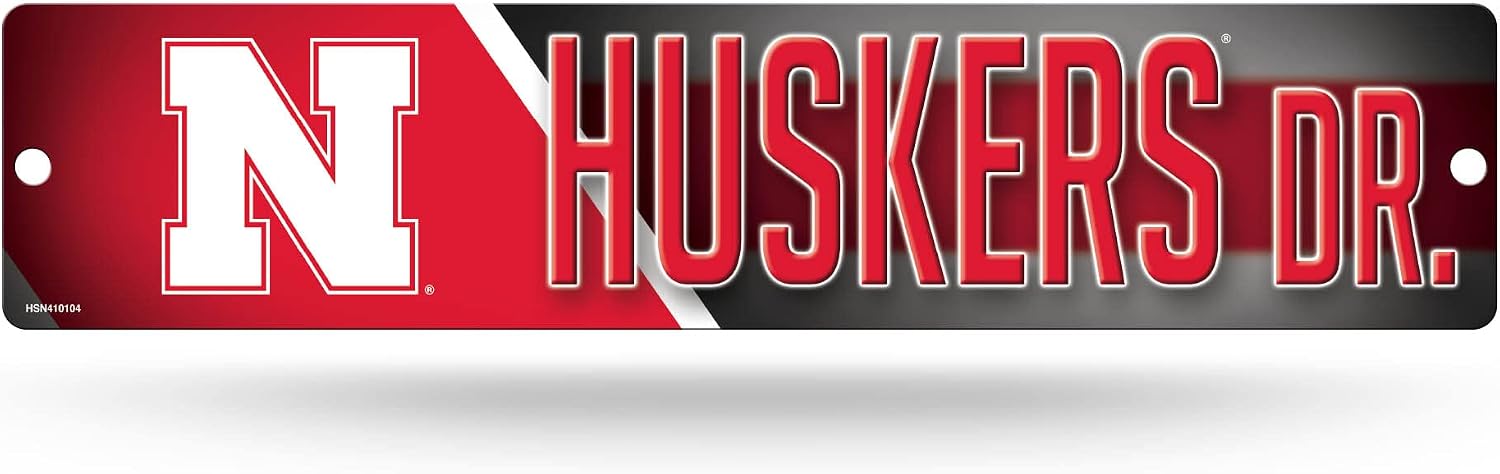 Rico Industries NCAA Nebraska Cornhuskers Plastic 4" x 16" Street Sign