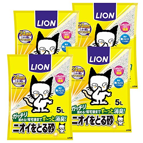 ライオン (LION) ニオイをとる砂 猫砂 5L&times;4袋 (ケース販売)
