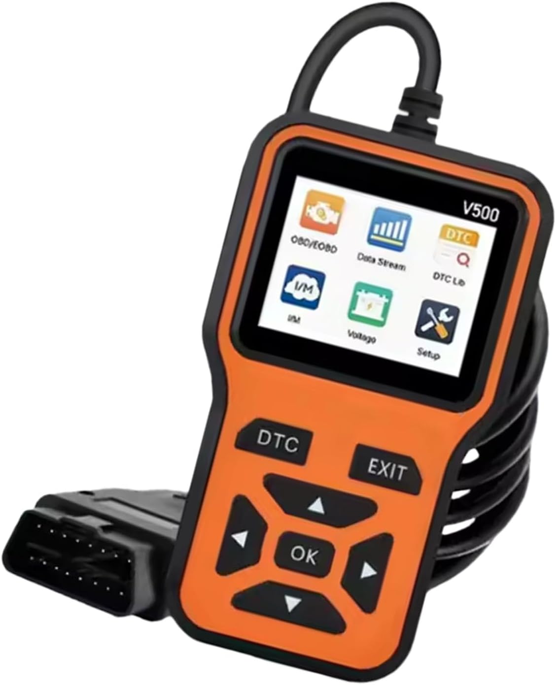 Compact Car OBDII Diagnostic Tool Reads Engine Fault Codes for Multiple Vehicles Code Scanner Tool with Voltages Portable OBDII Scanner with Real Time Fault Detection for Vehicle Diagnostics