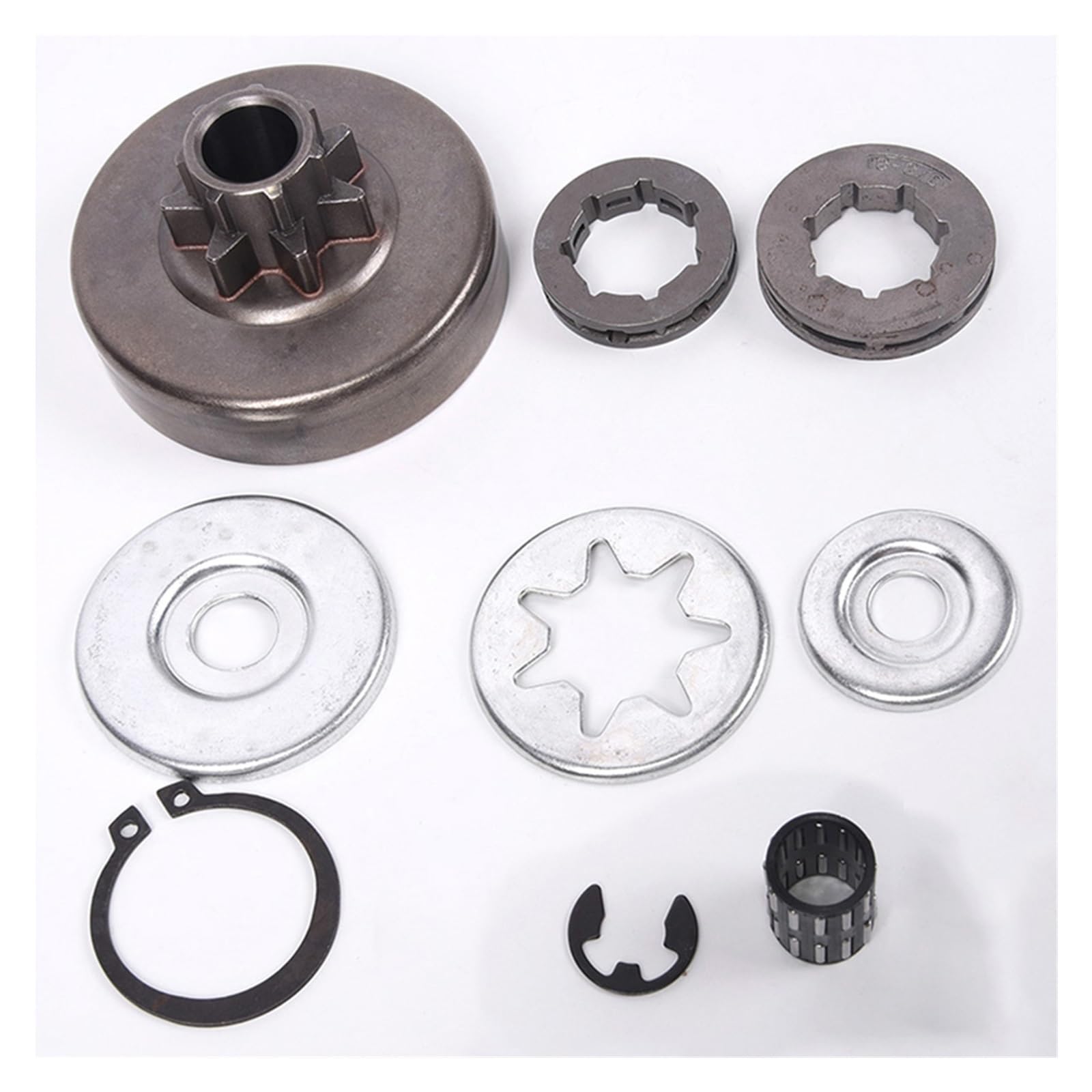 Accesorios Kit de Embrague Set 9 Uds Motosierra for Stihl 038 MS380 MS381 Parte Exterior de jardín llanta de piñón de Repuesto