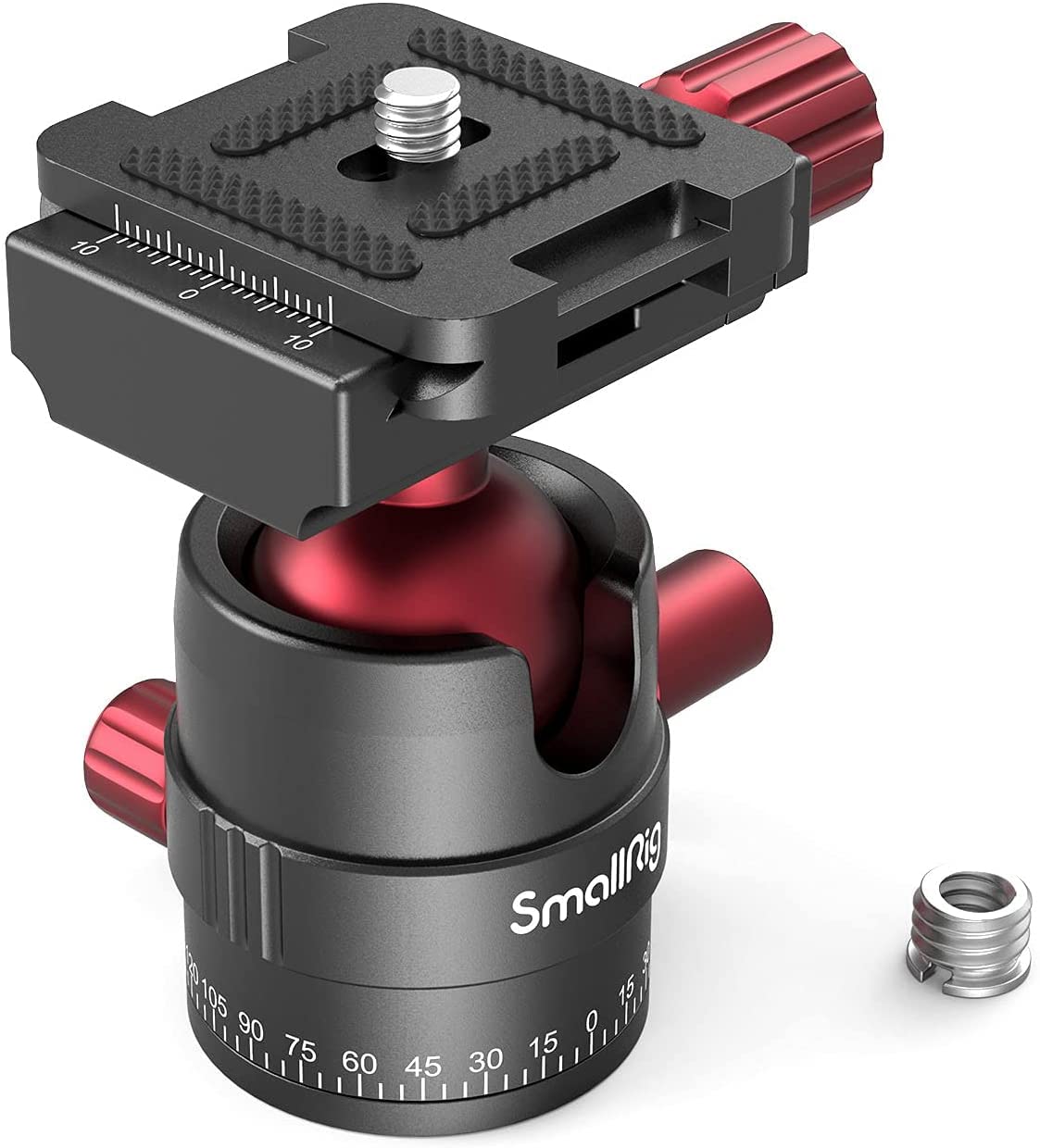 SMALLRIG Głowica kulowa 360° z mocowaniem śrubowym 1/4 cala, aluminiowa mini głowica statywu, udźwig 8 kg, do Canon/do Sony/do Nikon/do Panasonic/DSLR//smartfonów - 3034