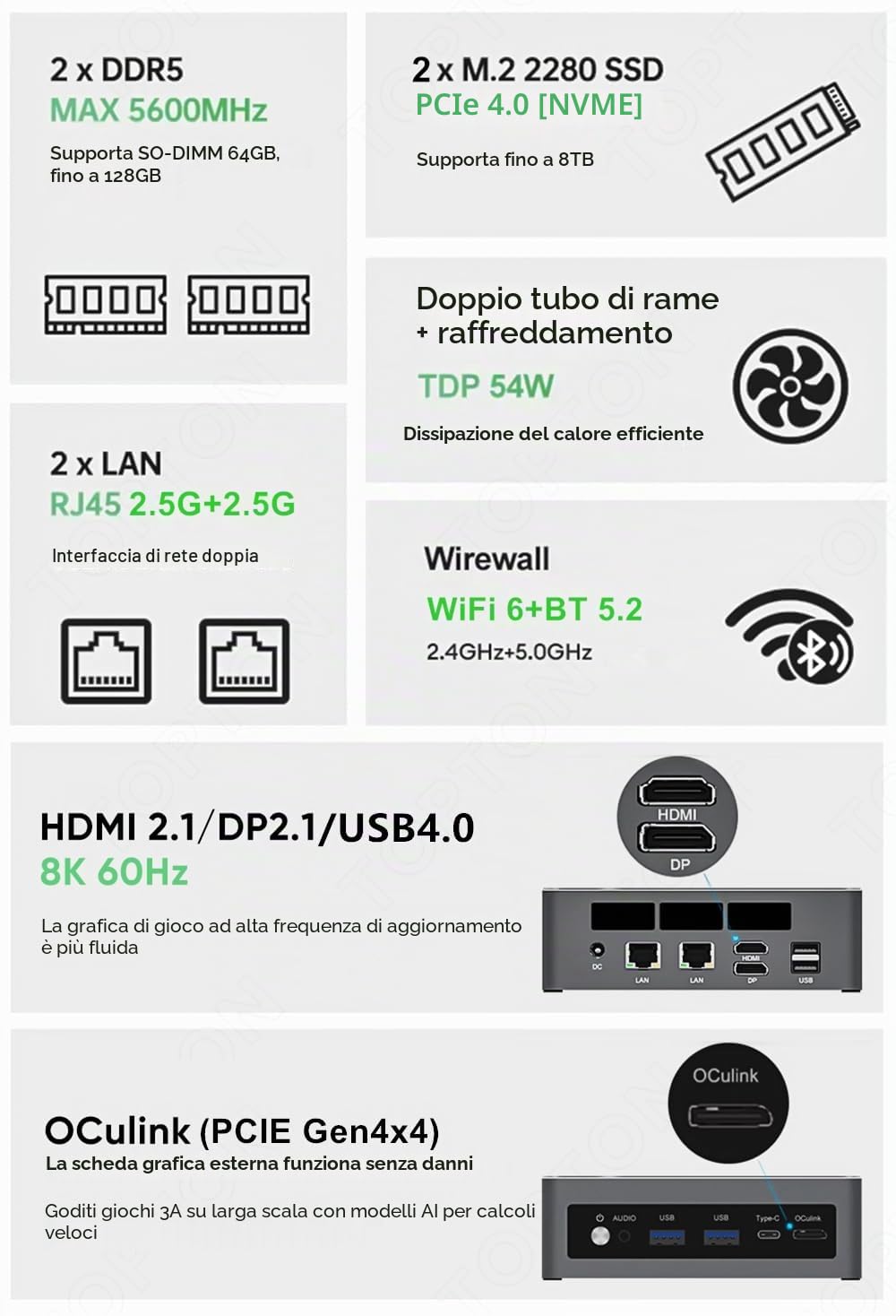 FakestarPC Mini PC Gamer Oculink Ryzen AI 9 HX 370 USB4 2x2.5G LAN 2xPCIe4 Desktop Gaming Computer Win11 WiFi6 16GB DDR5 512GB NVMe