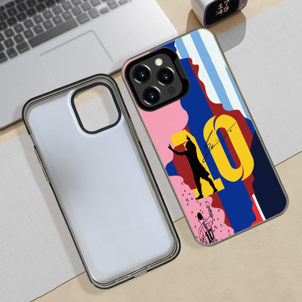 Custodia a puzzle n. 10, compatibile con iPhone 15 Pro Max, design con capra da calcio, custodia protettiva antiurto antiscivolo (Leo)