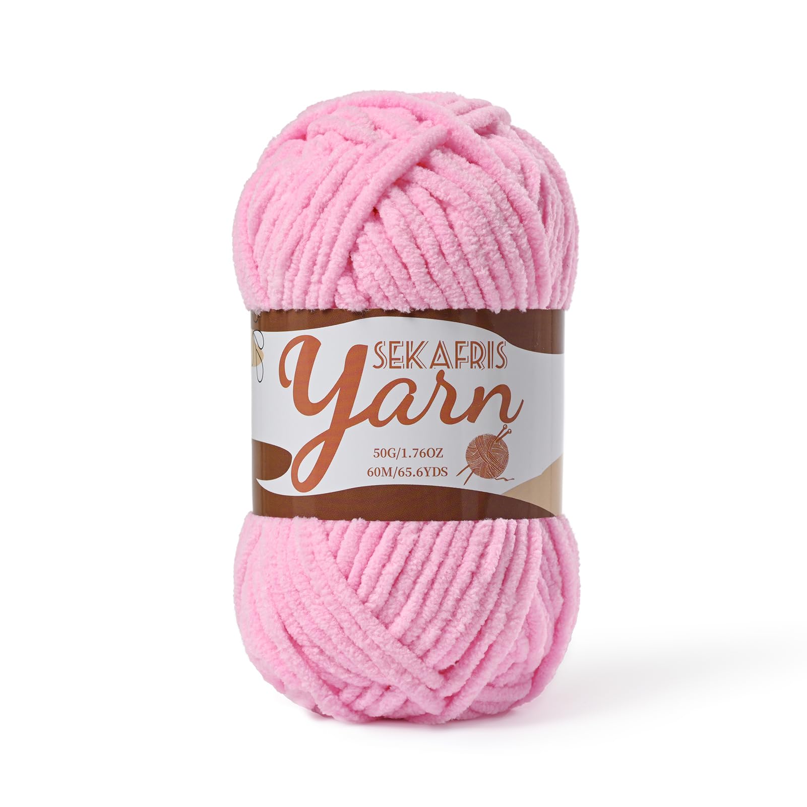 Chenille Yarn for Crocheting Plush Blanket Crochet Yarn Dark Pink