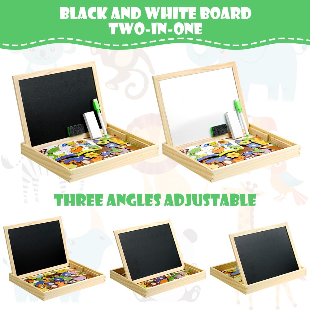 Aolso Puzzle Magnetico Legno, Giochi Montessori, Lavagna Animali Giocattolo,Puzzle Magnetico Giochi per Bambini Bambino 2 3 Anni, Sviluppo della Motricità Fine e dell'Immaginazione