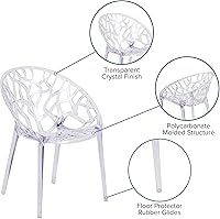 Vista 5 de Flash Furniture Silla auxiliar apilable transparente de la serie Specter