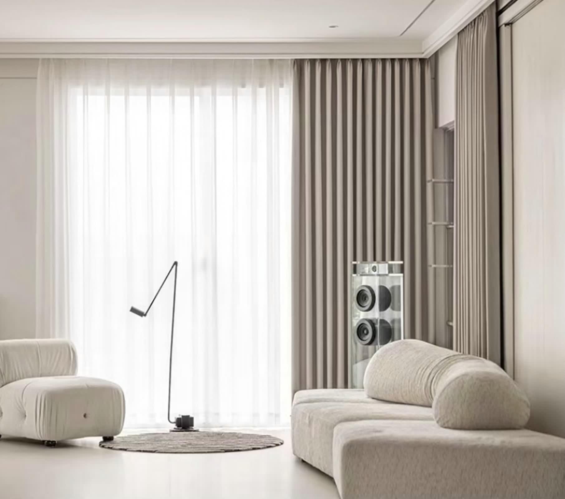 Rideaux salon moderne polyester coton aux finitions haut de gamme