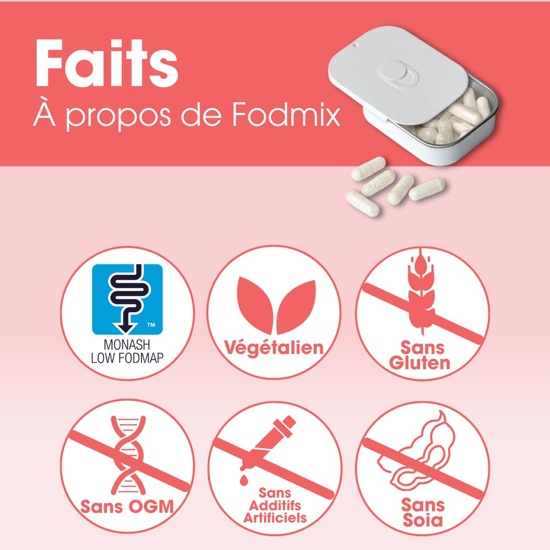 Intoleran Fodmix (Quatrase 10.000) Enzymes digestives - 108 gélules | Complément alimentaire hautement dosé pour l'intolérance au FODMAP, Aide à digérer le lactose et les glucides complexes