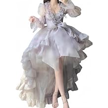 Womens Lolita Corset Dress - Layered Ruffle High-Low Princess Gown Graduation Cocktail Halloween Party