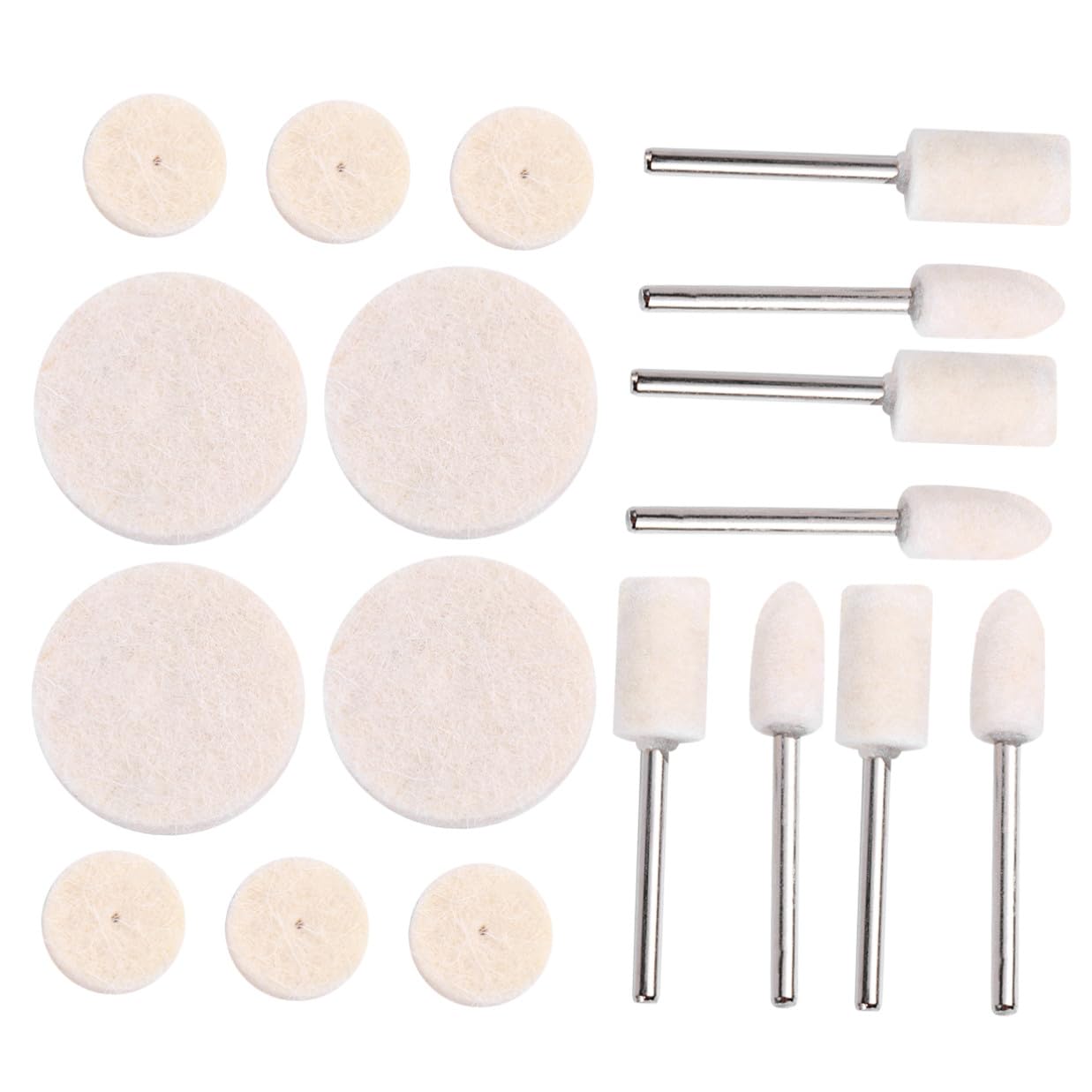 Uonlytech 129pcs Wool Felt Polishing Wheel Buffing Pad Kit with Mandrel for Rotary Tools Metal Jewelry Polishing Grinding Accessories Set