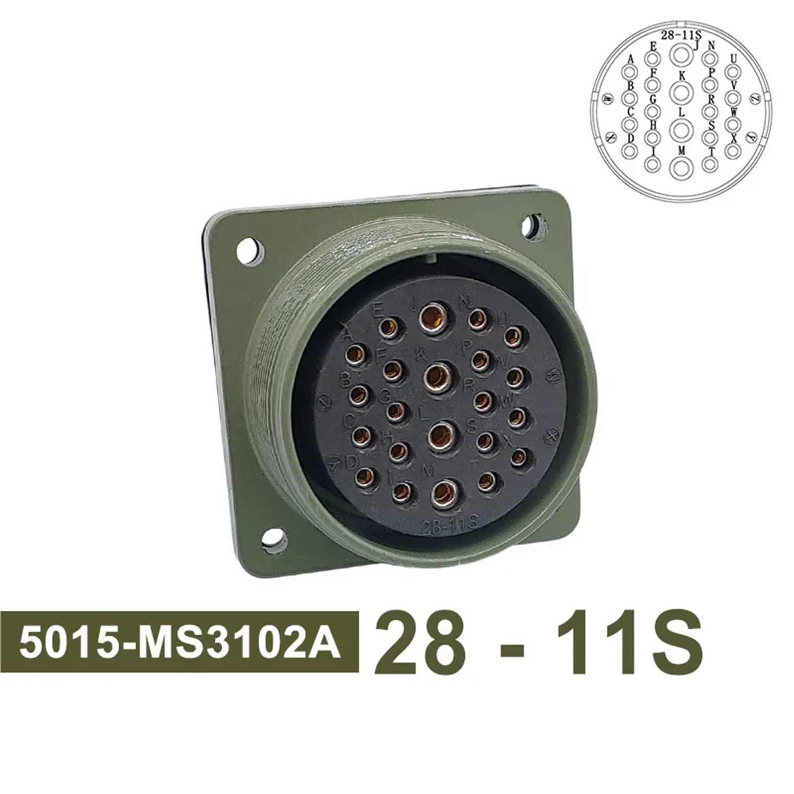 Connettore circolare 5015 MIL STD 28-11 28-12 MS3108A MS3106A Connettori militari MIL-C Socket MS3102A 1PZ (Socket 3102 28-11S)