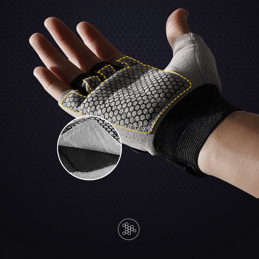 Guanti da allenamento for uomini e donne, guanti for esercizi a mezza delle dita, guanti for fitness for sollevamento pesi, guanti da esterno sportivi, guanti da allenamento antiscivolo, resi
