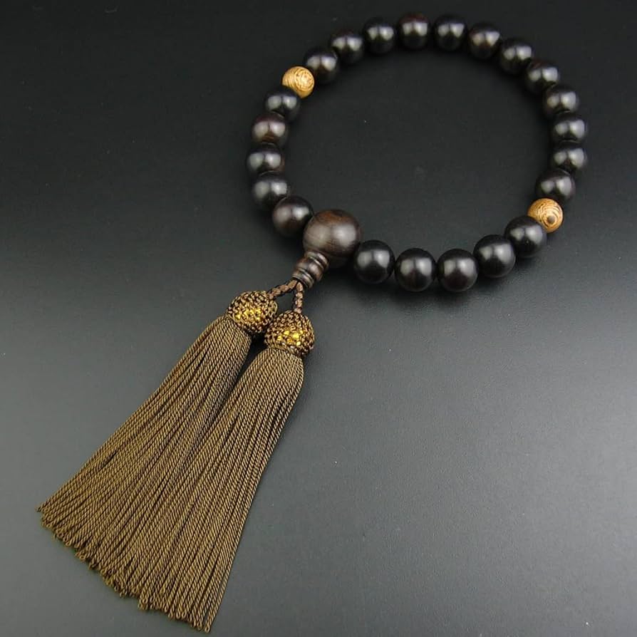 Amazon.co.jp: 妙蓮花 お数珠 男性用 御念珠 黒檀 13ミリ 22玉