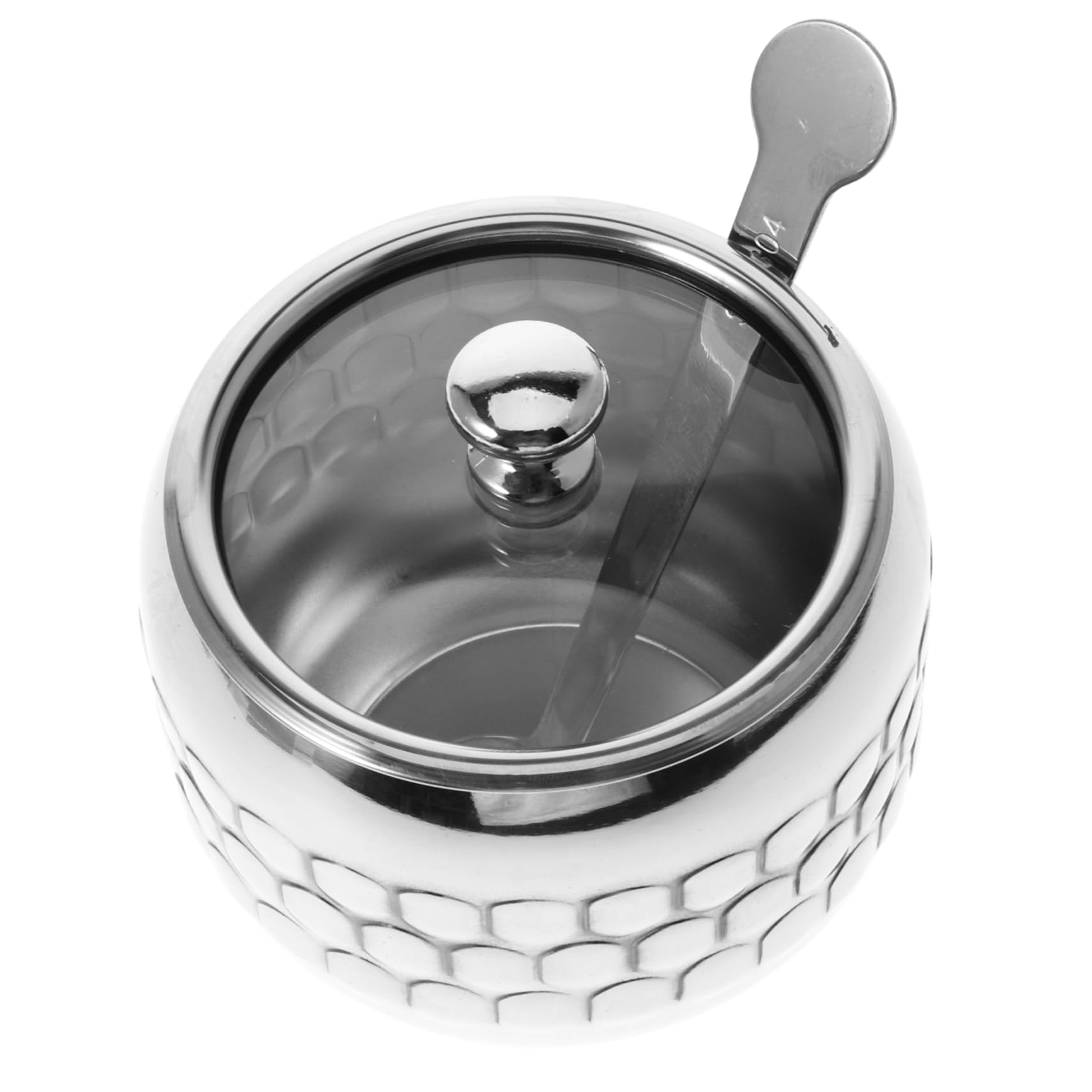 BEBEMOKO Seasoning Jar Noodle Tea Canister Condiment Storage Jars Sugar Bowl Stainless Condiment Containers with Lids Favor Jars Spices Jars Condiment Jars Salt Bowl Silver Stainless Steel