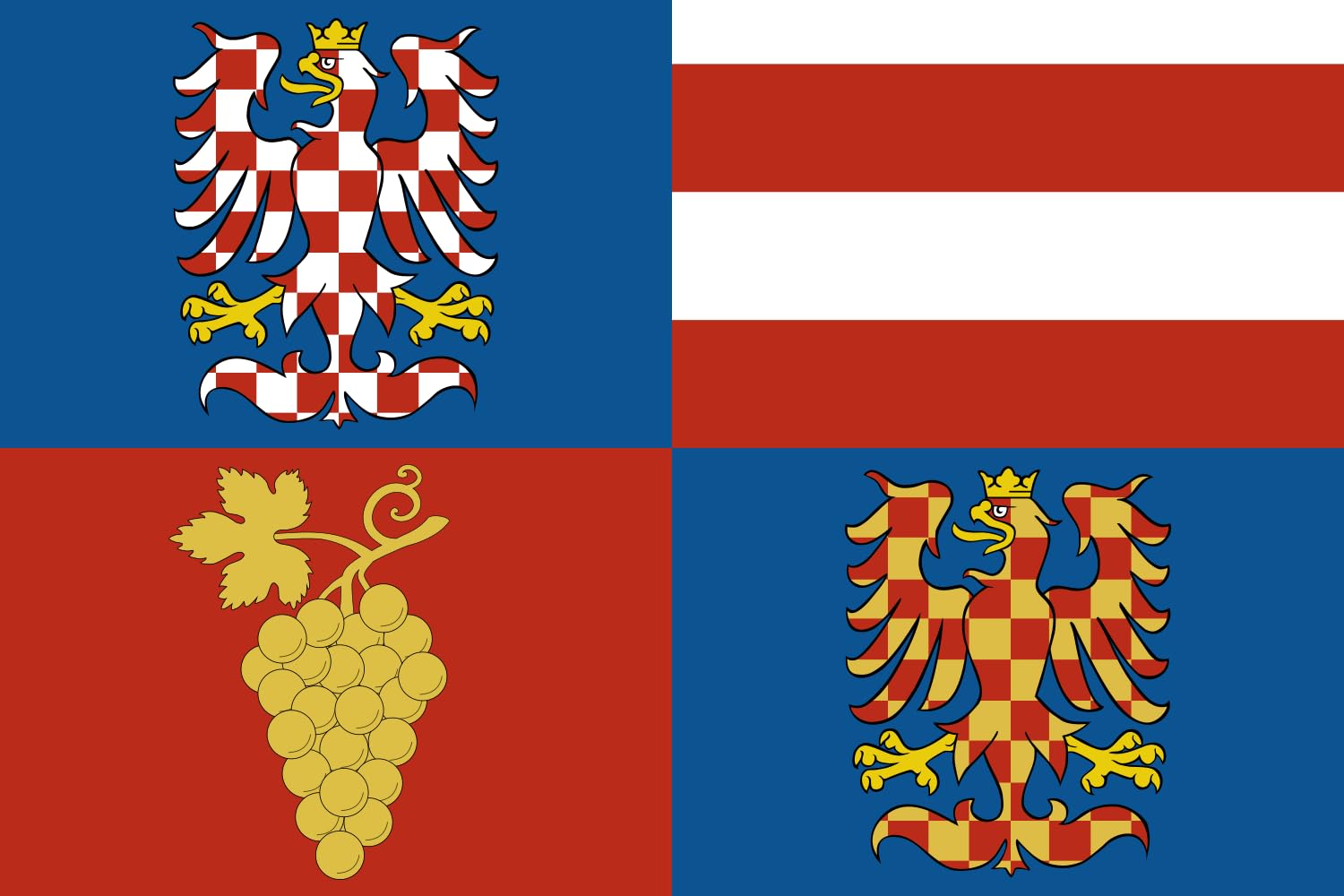 Drapeau XL Moravie du Sud paysage avec finitions de prestige