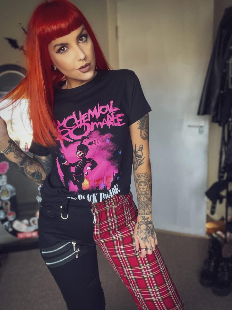 Ro Rox Karo Hose Unisex Plaid Tartan Emo Punk Gotisch Halb Halb
