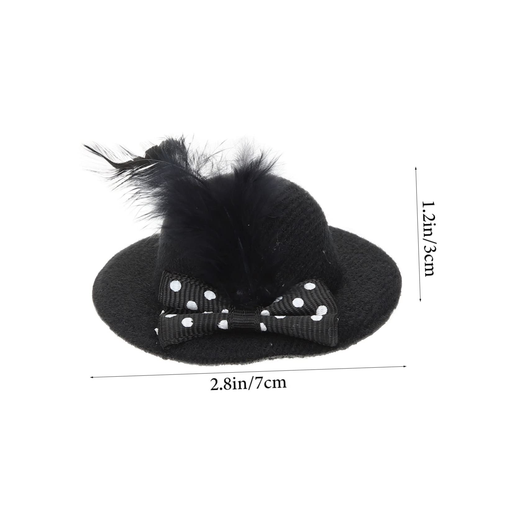 KICHOUSE 4pcs Miniature Tea Party Hats Black Mixed Styles Dolls Dress up Accessories for DIY Craft Fun