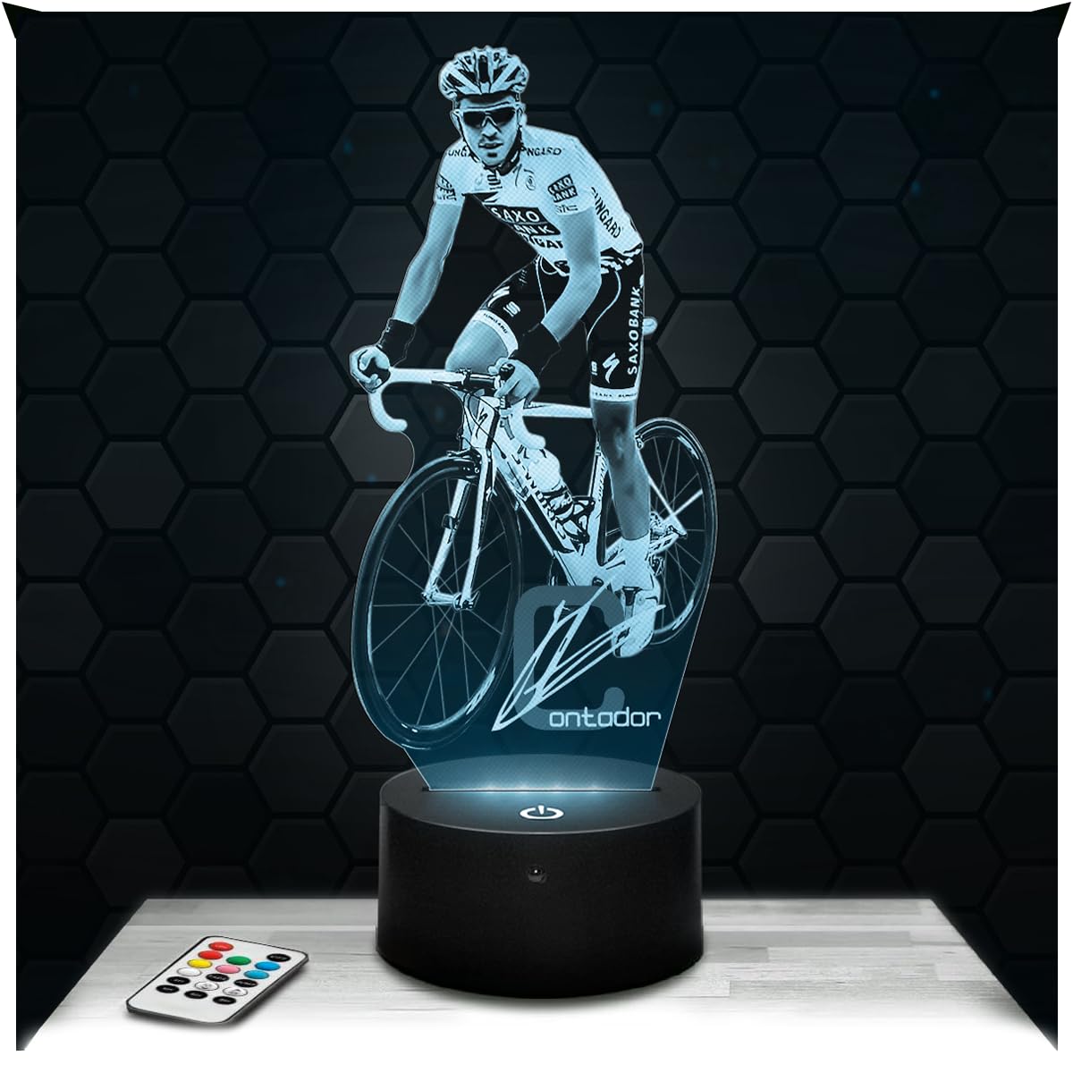 Lampephoto.fr - Alberto Contador Cycling 3D Lamp Night Light Decoration Cyclist Bike, Gift Idea for Men Object Alberto C Cycling Adult Night Light Room Decor, Original Christmas Gift Idea for Men