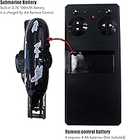 Vista 5 de Tipmant Mini submarino RC Control remoto barco barco modelo militar agua eléctrico juguete impermeable buceo niños regalo negro