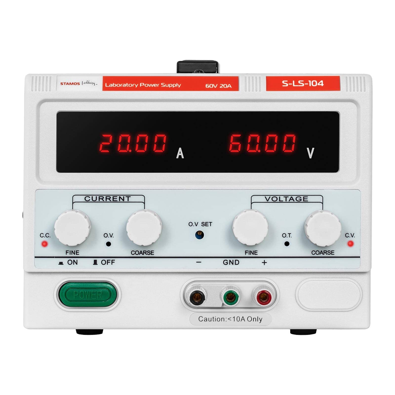 Stamos Soldering Labornetzteil 0-60 V 0-20 A DC 1200 W 4-stellige LED-Anzeige Grob- und Feinjustierung Schutz: OVP, OCP, OTP, OPP Labornetzgerät Labor-Netzteil Schaltnetzteil
