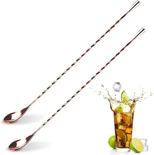 Cuchara de barra de 12 pulgadas cuchara de mezcla de cóctel cucharas de mango largo cucharas de acero inoxidable cuchara de camarero pequeña con