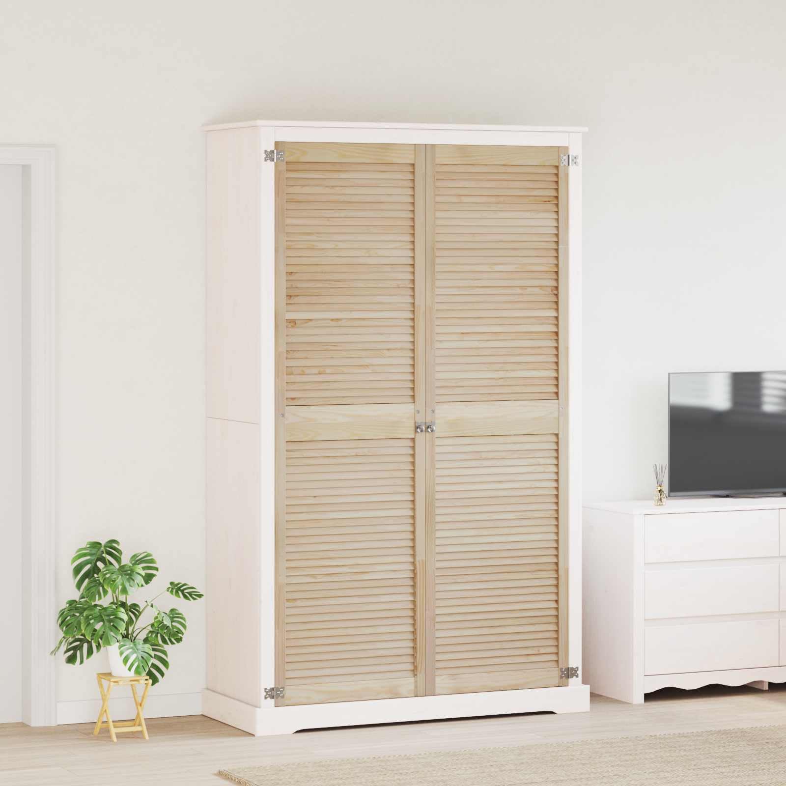 Genérico Puerta de Armario con Puerta 2 pcs Natural 140.5 x 2 x 59.5 cm,Bricolaje,Accesorios de Bricolaje,Ferretería para armarios,Puertas de armarios-42019277