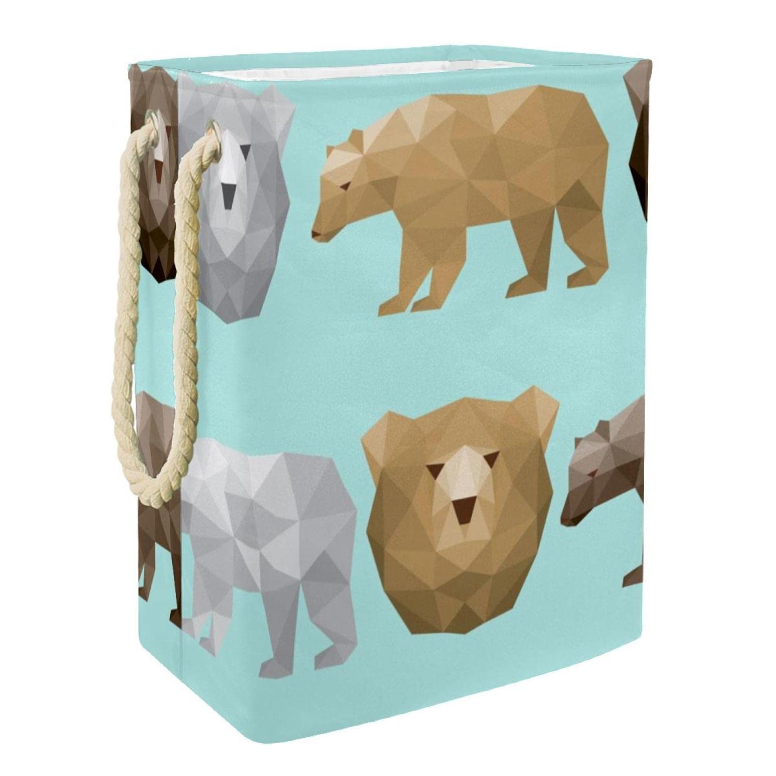 Panier à linge imperméable pliable avec poignée ours pour linge sale