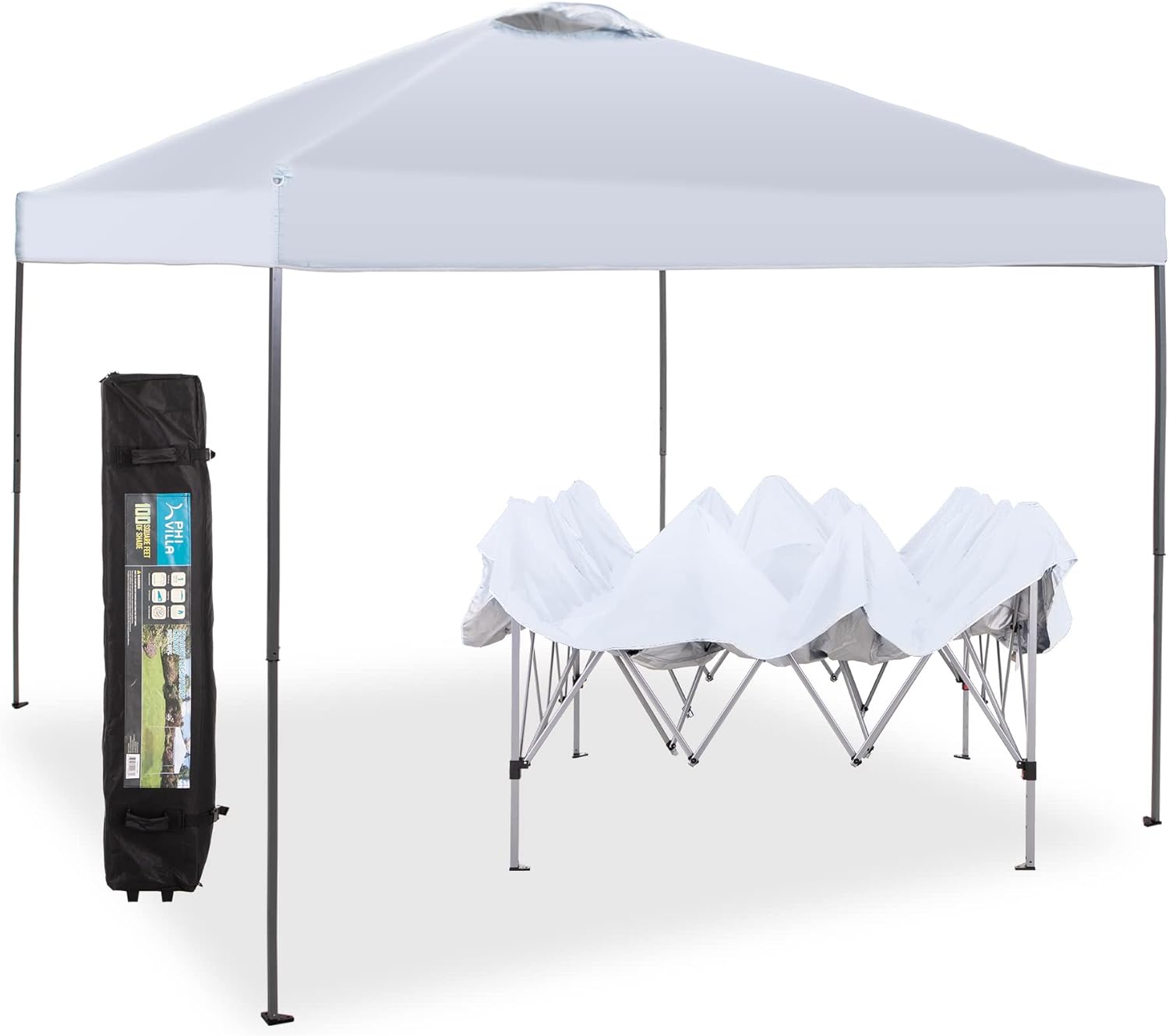 PHI VILLA Popup Canopy 10x10 Patio Tent Instant Gazebo