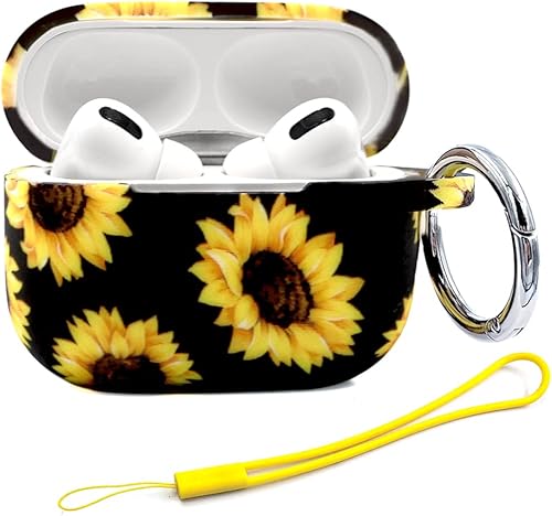 Funda compatible con Airpods Pro de 2 generación 202220232019, funda protectora de silicona suave que absorbe los golpes con llavero y bonita piel