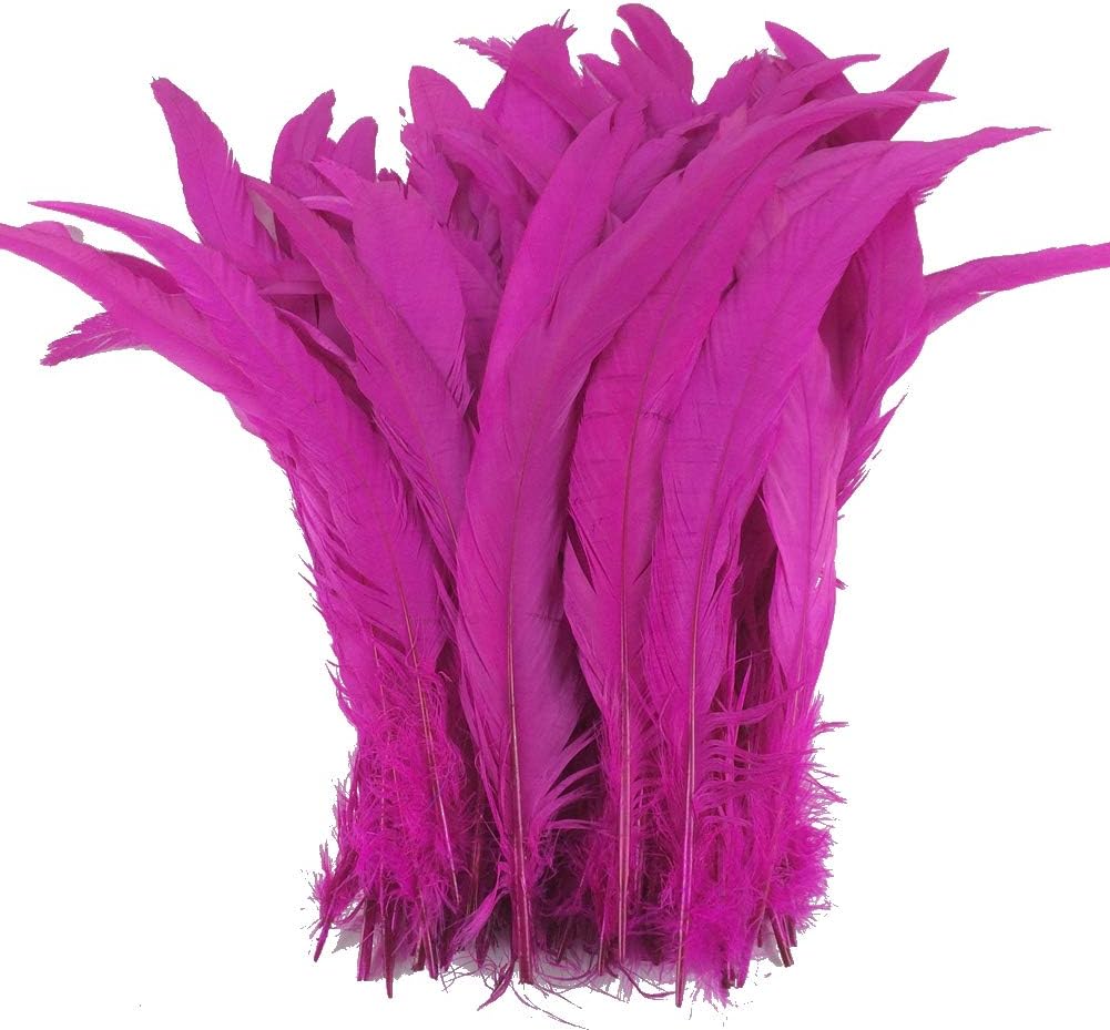 Sowder Fushia Rooster Coque Tail Feathers 13-16inch Lengh Pack of 50