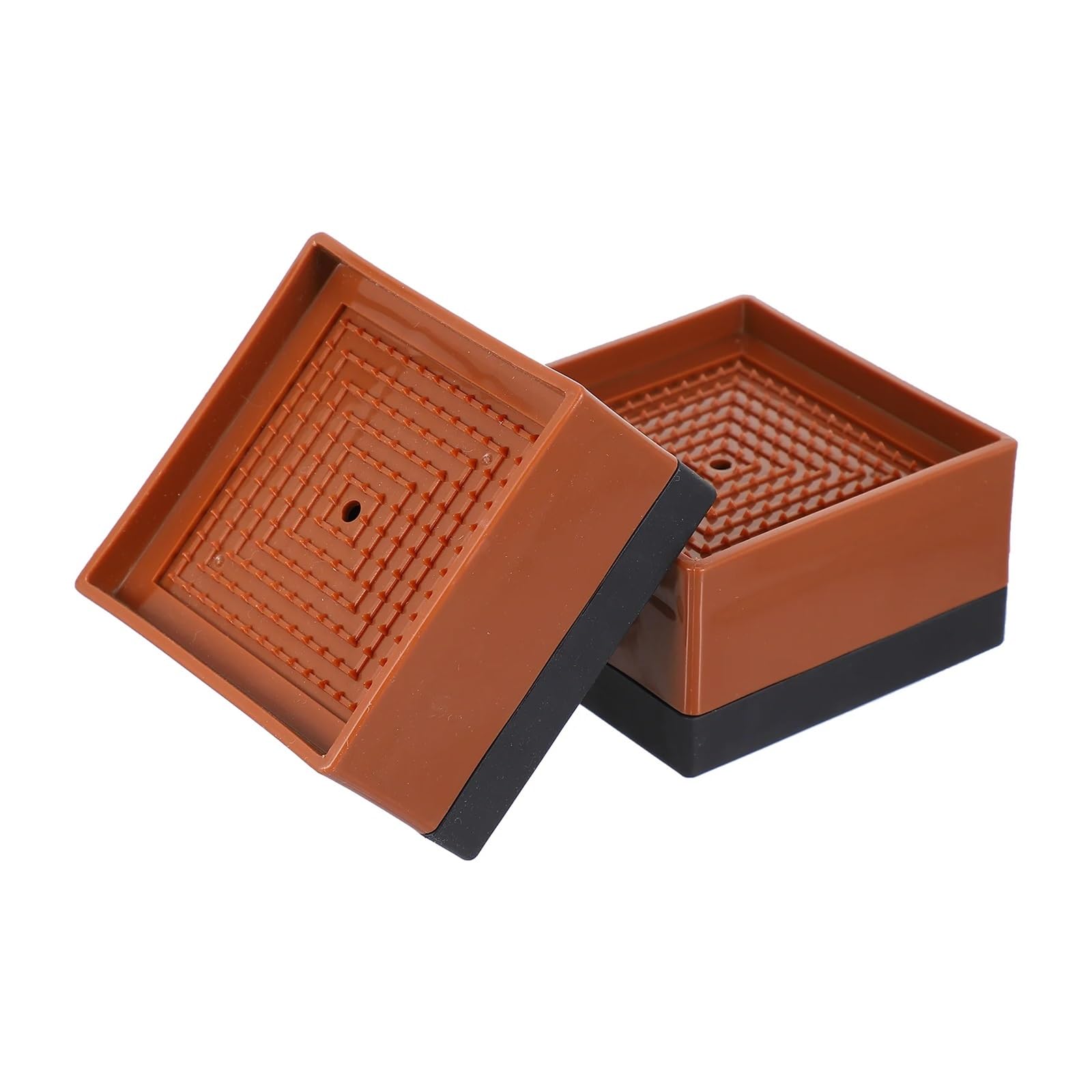 4 Piezas de elevadores de Patas de Cama for sofá, elevadores de Muebles Cuadrados de plástico Elevador Patas Mesa(Brown8X8X8CM)