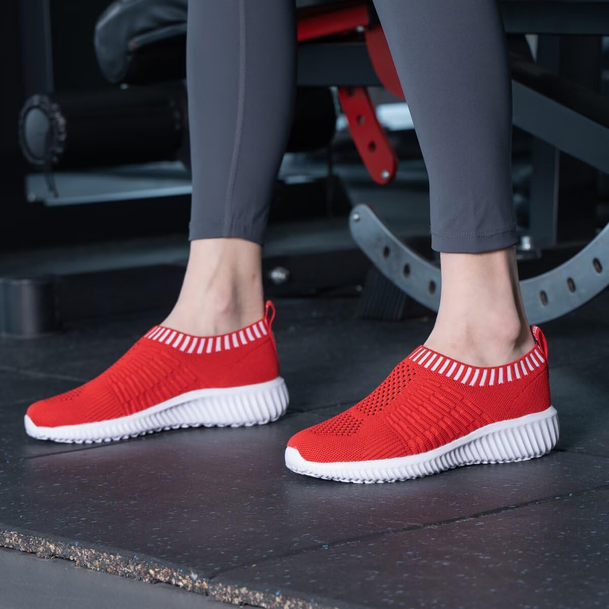 konhill Women's Lightweight Walking Shoes Breathable Slip On Tennis Sneakers Casual Mesh Workout Athletic - Image 3