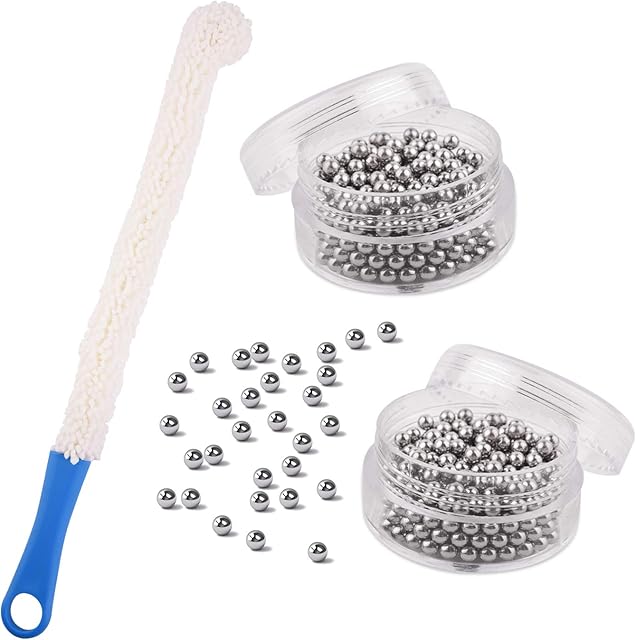 WXJ13 800 Granule Decanter Cleaning Beads and Wine Decanter Cleaning Brush Multi-Function Household Cleaning Tools for Decanter/Champagne Flutes/Glasses