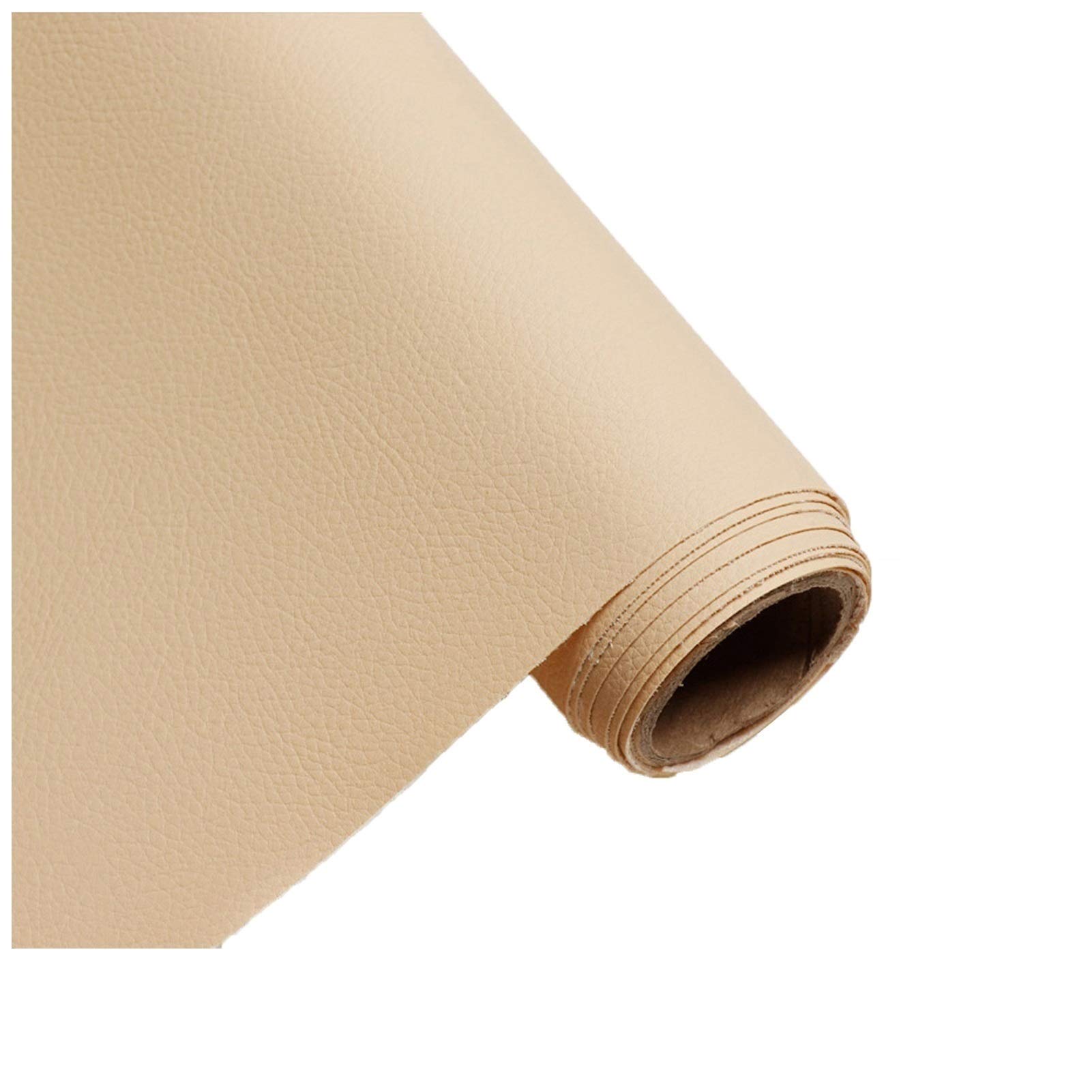 Faux Leather Fabric Leatherette Premium Soft Feel Material Vinyl Cloth Upholstery DIY Sewings Sofa Handbag Car Seat Hair(Size: 1.6x1m/5.25x3.28ft,Colour: Orange)(Cream,1.6X1m)