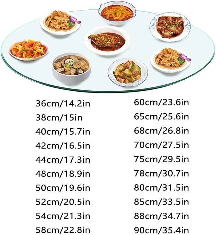 SYYXHC 15inch Round Tabletop, Transparent Dining Countertop, 38cm Tempered Glass Table Top for Outdoor Patio Tables Coffee Tables(85cm/33.5in)