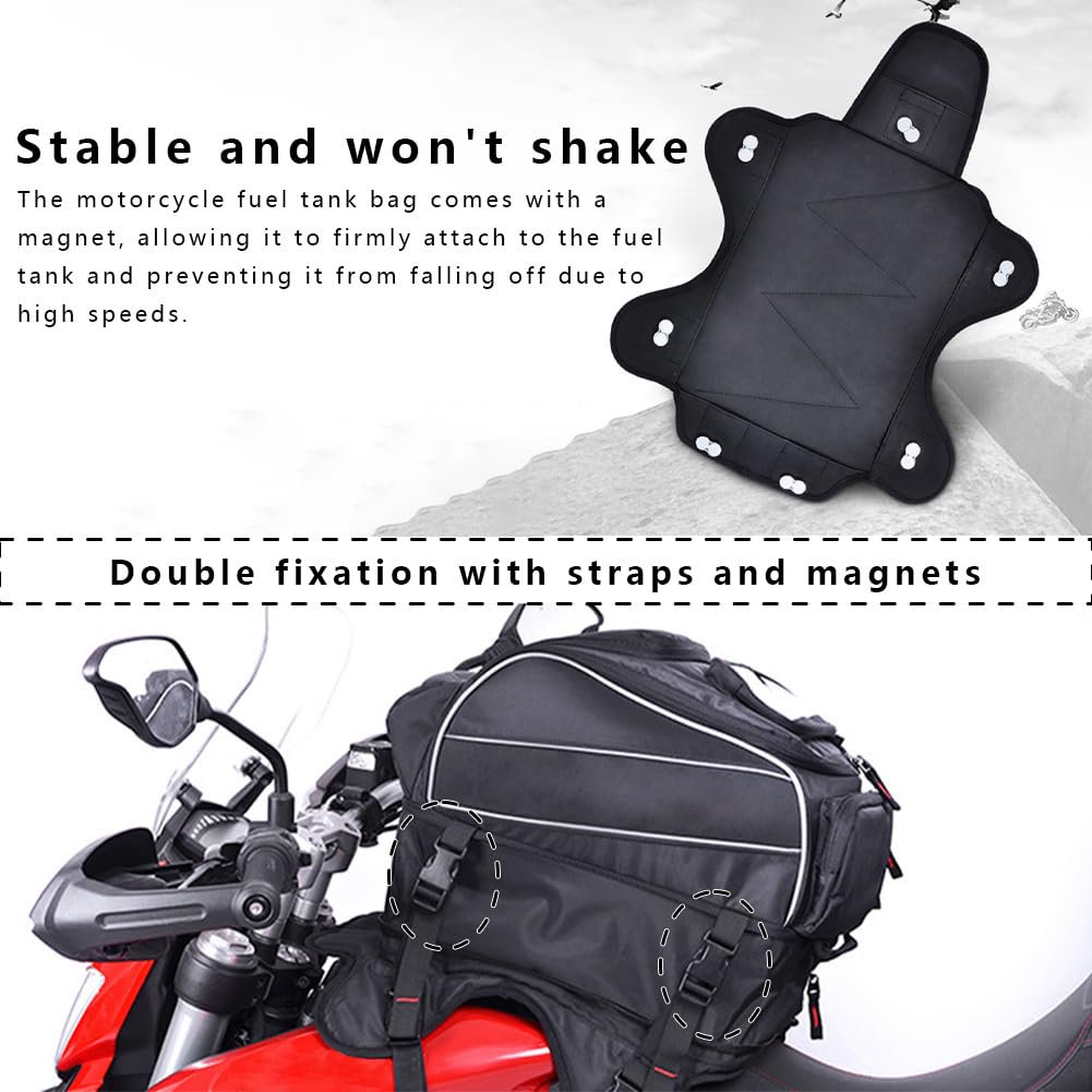 Bolsa Deposito Moto para Kawasaki Stockman 2012-2022, Bolsa Tanque para Motocicleta Bolsillo Frontal Transparente para Guía Navegación Viaje