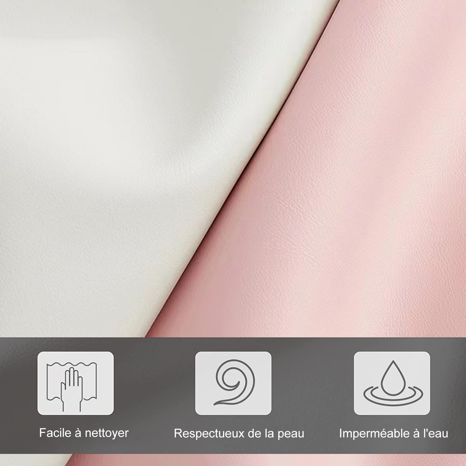 Lit simple 90 x 200 cm, Lit Enfant Fille avec LED, Lit Rembourré avec Tête de Lits Réglable en Hauteur en Forme de Nuage, Lits 1 Place pour Fille et Adolescent, PU, Sans Matelas (Rose + Blanc)
