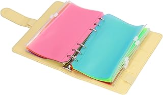 Pasta de Orçamento Pasta de Dinheiro A6 Pasta de Dinheiro Pasta de Dinheiro Couro PU A6 6 Furos Pré-perfurados Tamanho Portátil Pasta de Orçamento à Prova D'água Com Papel de