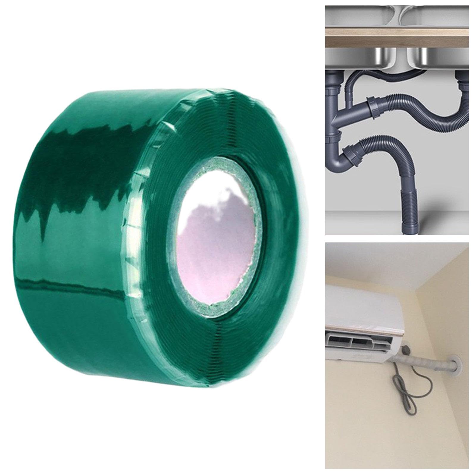 Oshhni Silicone autofondente, nastro per riparazione tubi, nastro per tubi in gomma resistente e a tenuta stagna, tubo per acqua, Verde
