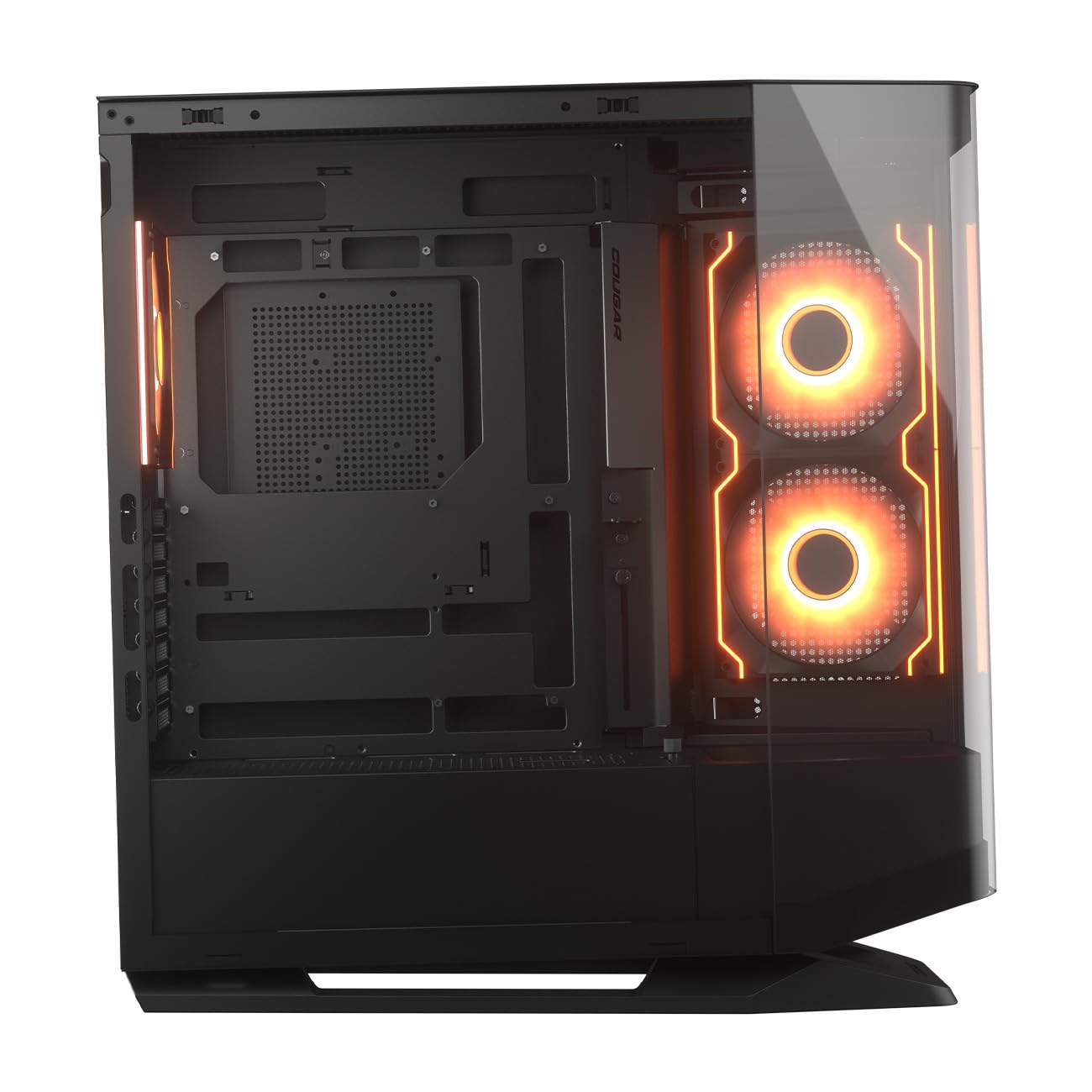 COUGAR FV270 RGB Mid Tower EATX/ATX PC Gaming Gehäuse mit gebogenem gehärtetem Glas – Schwarz RGB