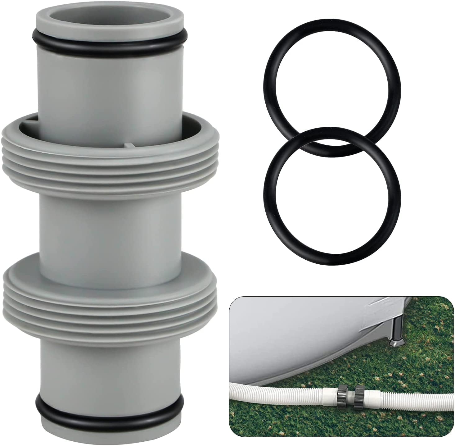 Pool Hose Connector for 1.5 Inch/38mm Hose, Two Way Pool Hose Adapter